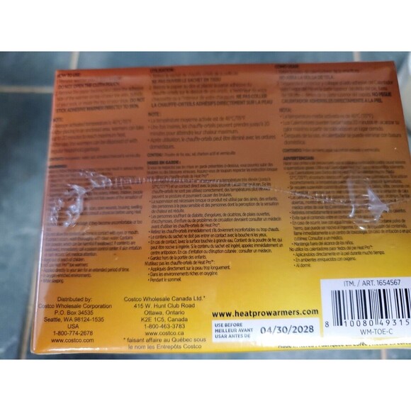 Heat Pro Adhesive Toe Warmers NEW 30 Pairs / Box 5 Hours Of Heat - Picture 5 of 5